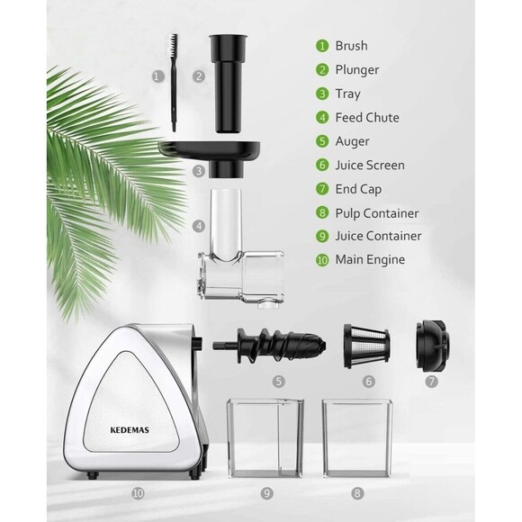 Masticating Portable Hand Juicer, Juicer, Reverse Function, Cold press,… - Picture 5 of 9